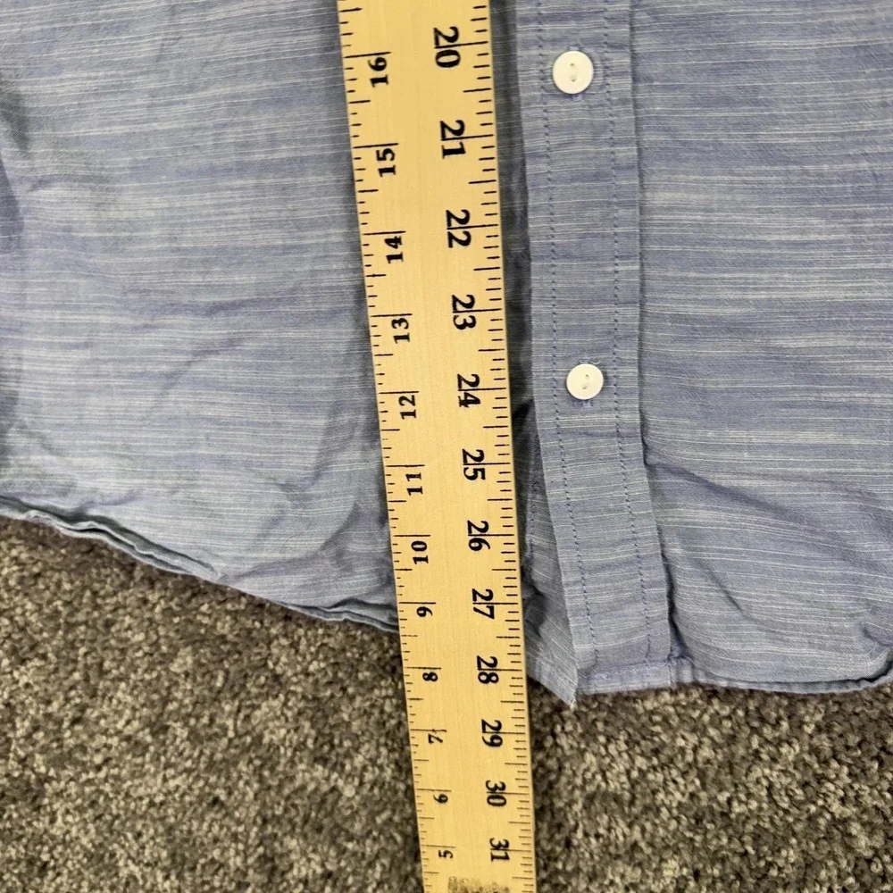 Levi's Shirt Mens Medium Blue Solid Short Sleeve Button Up Chambray Pockets